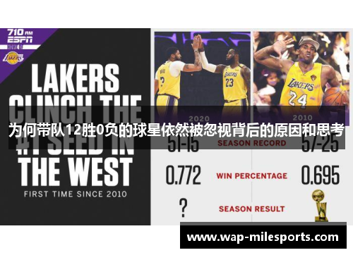 为何带队12胜0负的球星依然被忽视背后的原因和思考